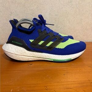 Adidas Mens Ultraboost 21 Blue and Green Shoes Size 7